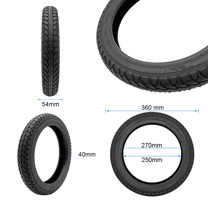 Ewheel Fahrradreifen 14x2.125 Zoll (57-254) Tubeless Cityroad + Ventil – Bild 2