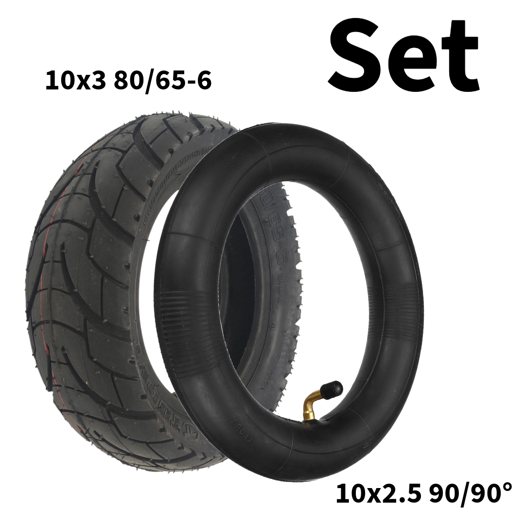 Joyor Y8-S Reifen Schlauch Set 80/65-6 (10x3) mit 10x2.5 90° Schlauch Straße – Bild 2