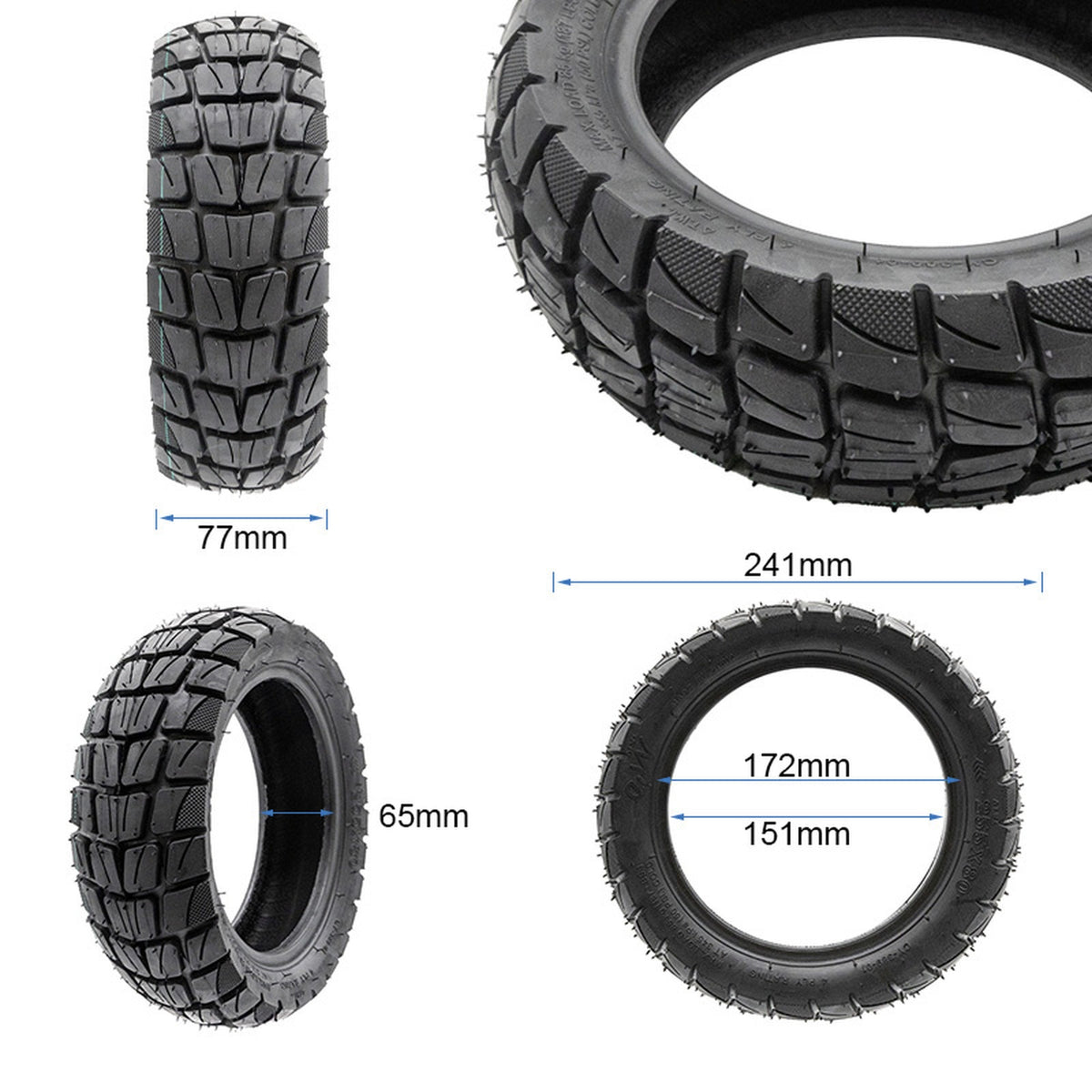 Tubeless Offroad Reifen 255x80 (10x3) mit Ventil für Kaabo Mantis E-Scooter – Bild 6