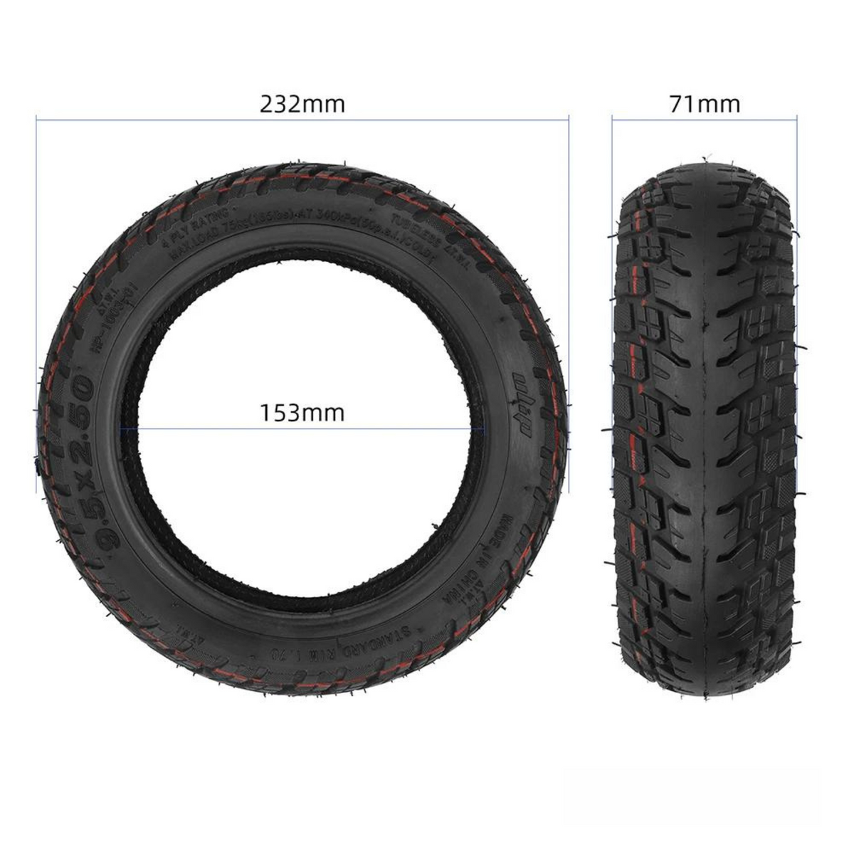 Niu KQi3 Reifen 9,5x2,5 Tubeless für Niu KQi3 Sport KQi3 Pro KQi3 Max Neu Ulip – Bild 2
