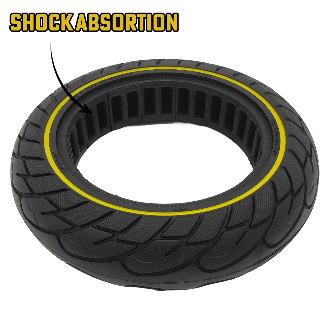 Vollgummi Reifen 10x2.5-6.5 Schwarz Gelb für E-Scooter 2er Set – Bild 5