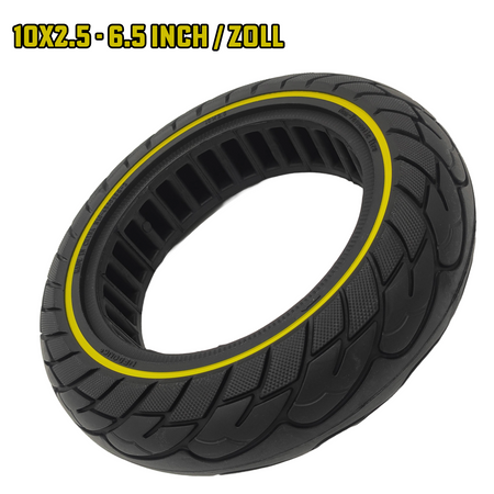 Vollgummi Reifen 10x2.5-6.5 Schwarz Gelb für E-Scooter 2er Set – Bild 4