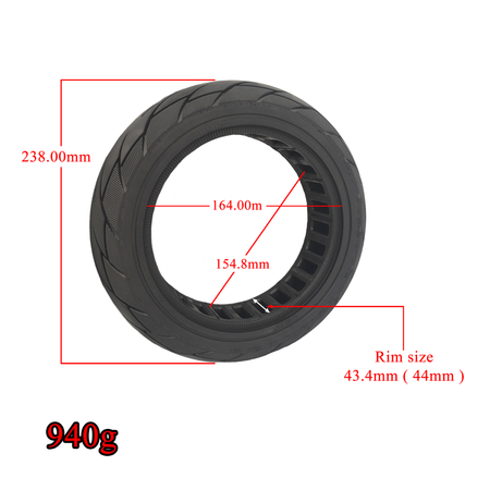 Navee N40 10x2.125 Vollgummi Reifen Schwarz 44mm Aftermarket Ersatz – Bild 3