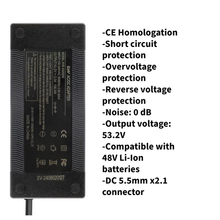 Wizzard 2.5 Plus Ladegerät 54.6V 2A 5,5x2,1 mm Premium Ersatz für 48V Akku