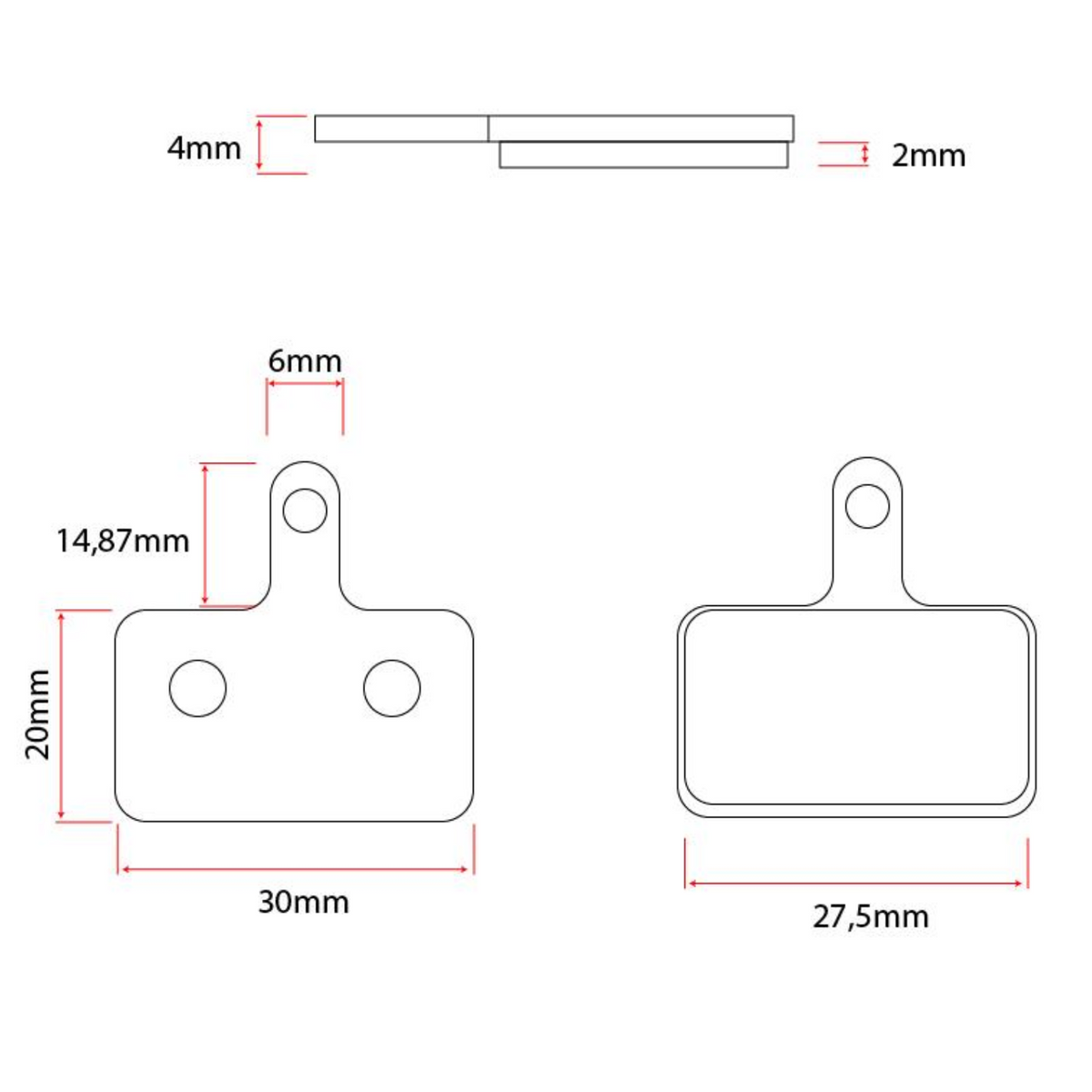 Bremsbelag hydraulisch für Ausom DT2 PRO 2er Set Aftermarket