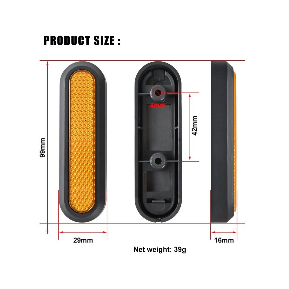 Hinterradabdeckung mit Reflektor Seitenabdeckung für Xiaomi Scooter 4/ 4 Lite Gen1