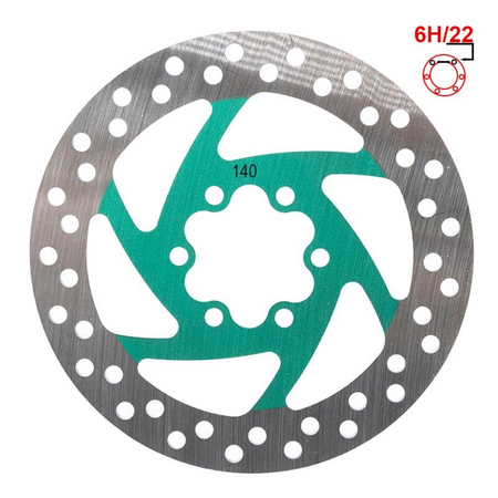 Bremsscheibe 140mm 6 Loch grün für E Scooter Aftermarket
