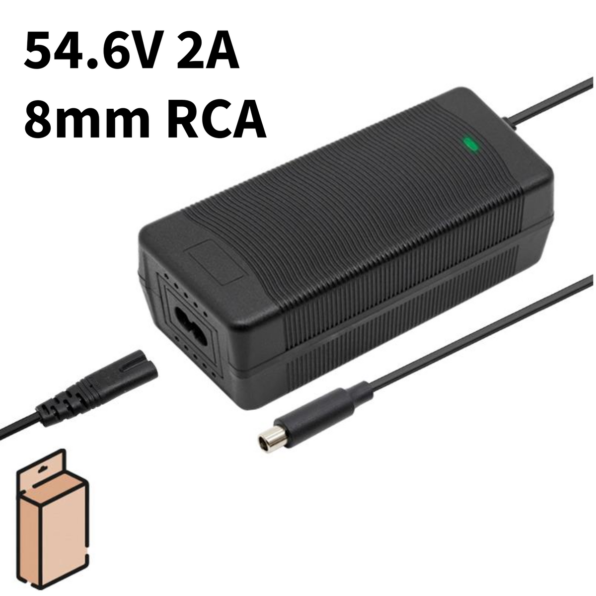 Ladegerät Netzteil  54.6V 2A 8mm RCA Anschluss mit Netzkabel