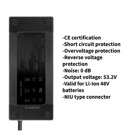 Ladegerät Netzteil  53.2V 2A  SJT-125E Anschluss mit Netzkabel für Niu E-Scooter