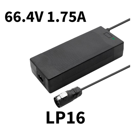 Ladegerät Netzteil Premium 66.4V 1.75A LP16 Anschluss mit Netzkabel für Dualtron