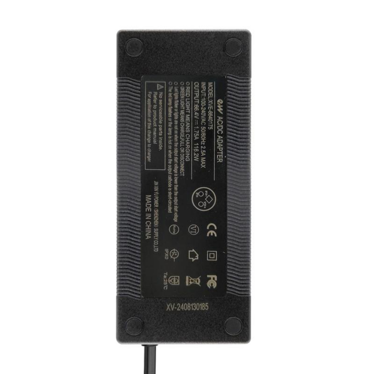 Ladegerät Netzteil Premium 66.4V 1.75A LP16 Anschluss mit Netzkabel für Dualtron