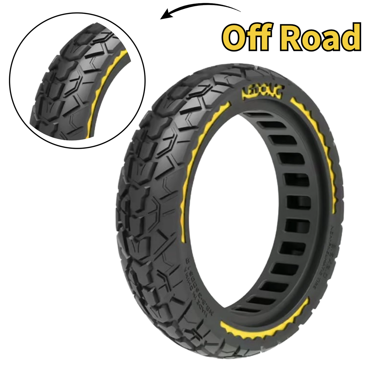 Vollgummireifen 8.5x2 Zoll (50-156) Gelb Schwarz Nedong Off-Road