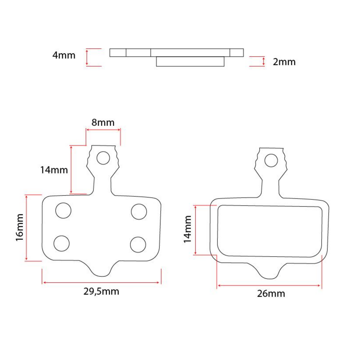 Bremsbelag Semi Metall für Ausom L2 Ausom L2 Dual Motor 2er Set Aftermarket