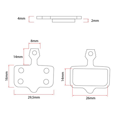 Bremsbelag Semi Metall für Ausom L2 Ausom L2 Dual Motor 2er Set Aftermarket