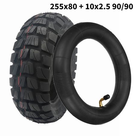 Reifen Schlauch Set für Kukirin G2 Master 255x80 Tuovt Off-Road Reifen mit 10x2.5 90/90° Ventil Schlauch