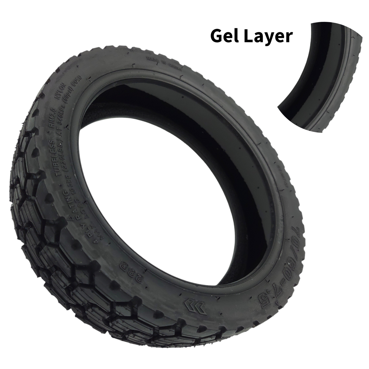 Tubeless Reifen 70/60-7.5 mit Gelschicht